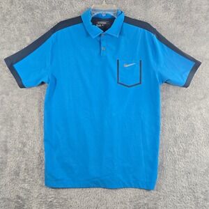 Nike Golf Tour Performance Polo Mens Large Blue Navy Dri-FIT Short Sleeve Shirt